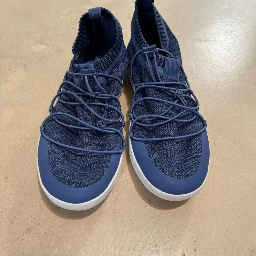 FitFlop Shoes Uberknit Ghillie Slip-on Sneaker Blue Lightweight Womens sz 10